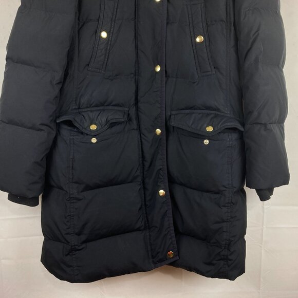 J Crew Womens Sz S Down Fill Quilted Hooded Full Zip Puffer Warm Winter Jacket - Picture 3 of 7